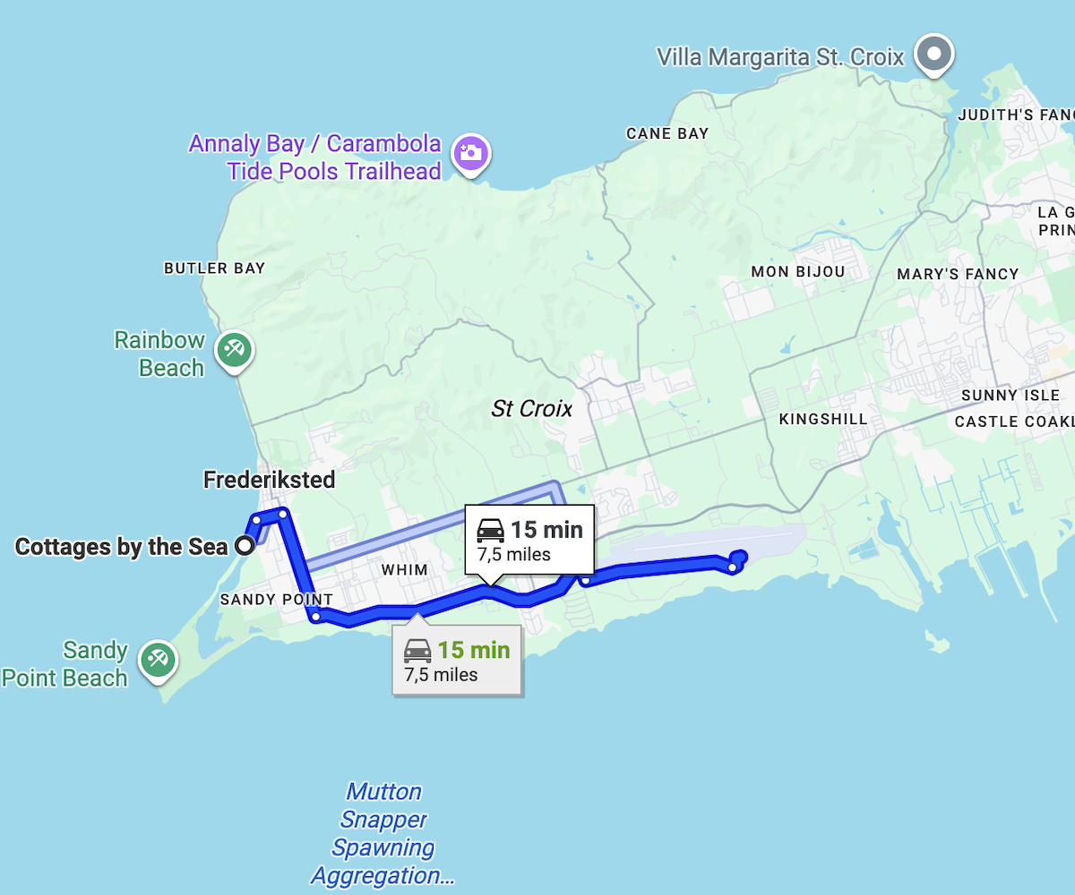 Directions from airport to the cottages
